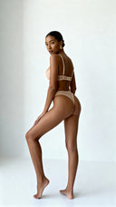 Elegant Beige Veil - Lingerie Set